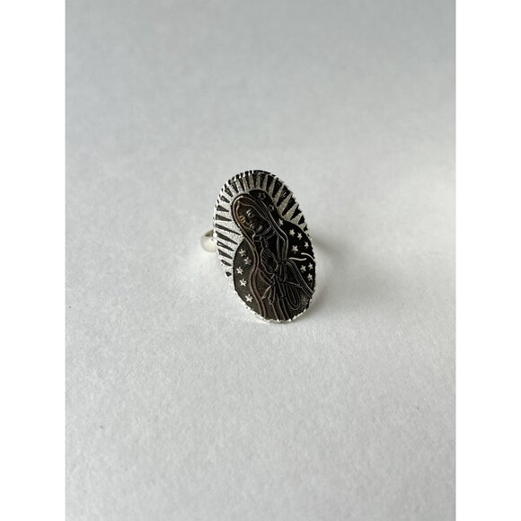 Virgin of Guadalupe Ring 925 Sterling Silver Size 10 Mexican Devotional Jewelry - Picture 11 of 16